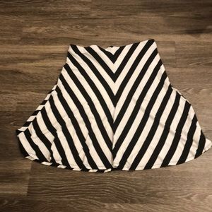 Black and white striped skirt